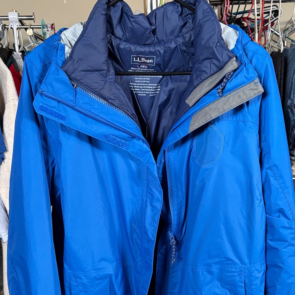 L.L. Bean Women's Blue Waterproof Jacket